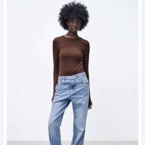 Zara Brown Bodysuit Medium